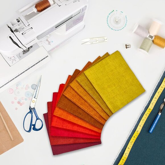 Autumn Hues 10pcs Cotton Quilting Fat Quarters Bundle - Medium Weight, Assorted - Picture 6 of 6